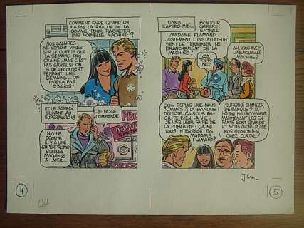 Mézières, Jean-Claude | Mézières, Jean-Claude - Planche originale couleur - Banque Directe - (1994) | Catawiki