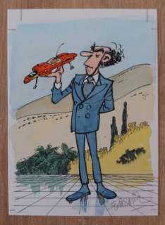 Fournier, Jean-Claude | Spirou et Fantasio - Dessin original en couleurs - Zorglub avec mini Zorglumobile - Le journal de Spirou 3904 - (2010) | Catawiki