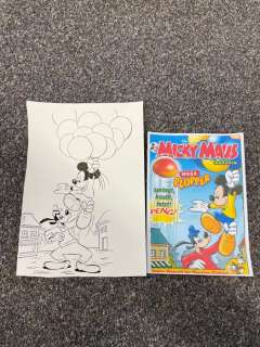 Ray Nicholson | Mickey Magazine - Original Disney Micky Maus and Goofy ink drawing ~ Ray Nicholson~ - Exemplaire unique | Catawiki