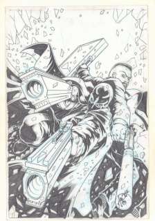 Bong Dazo - Two men with guns pencil cover? - signed