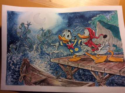 Alessandro Gottardo | Donald Duck - â€œNight sirensâ€ - Page volante - Exemplaire unique - (2021/2021) | Catawiki