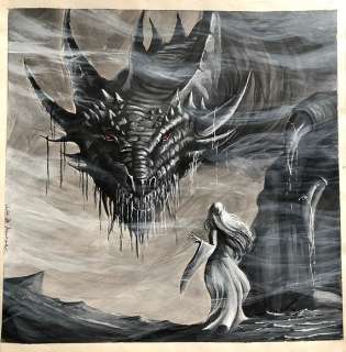 Livia de Simone | Livia De Simone opera d’arte originale "Glaurung e Niënor" cm 30x30 | Catawiki