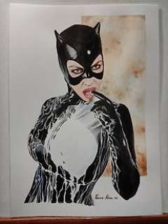 Fabrizio Russo | F. Russo - Illustrazione originale Catwoman sexy - Page volante - Exemplaire unique | Catawiki