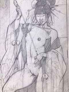 Michetz, Marc | Michetz, Marc - Dessin original - Guerrière Samouraï - (2020) | Catawiki