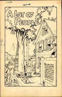 Carlson - A LOT OF PEOPLE, PUZZLE FUN, Pg. 48 Original Comic Book Art (c. 1946) | Russ Cochran