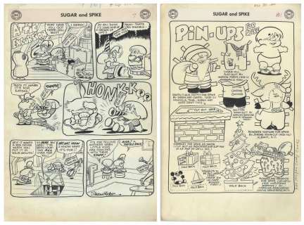Sheldon Mayer Original Hand-Drawn ’’Sugar and Spike’’ Comic Book -- 21 Pages From the December 1959-January 1960 Issue #26 -- The Christmas Issue | Nate Sanders