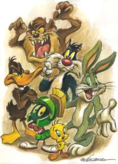 Joan Vizcarra | Looney Tunes Family! - Original painting by Joan Vizcarra - Acrylic Art - 45 x 32 cm - Original Artwork | Catawiki