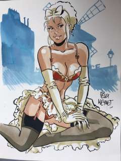 Meynet, Félix | Meynet, Félix - Dessin original couleur - Mirabelle coquine au Moulin Rouge de Paris | Catawiki