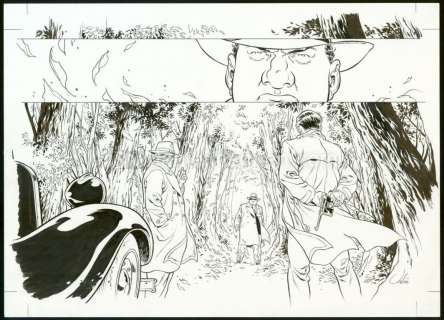 Sylvain Vallée - Illustration originale "Rencontre en forêt" pour l‘intégrale luxe intitulée. Une rustine - Il Était une fois en France