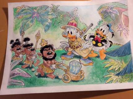 Alessandro Gottardo | Uncle Scrooge - â€œPiccolo popolo, ma grande diamanteâ€ - Page volante - Exemplaire unique - (2021/2021) | Catawiki