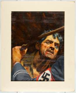 NAZI BEATING PRISONER MEN’S MAGAZINE ORIGINAL PAINTING. | Hake’s