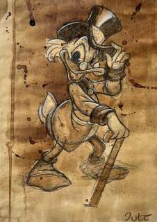 Guti, Coffee Artist | Scrooge McDuck - Original Coffee Painting - 30 x 21 cm - Guti Signed - Original Artwork | Catawiki