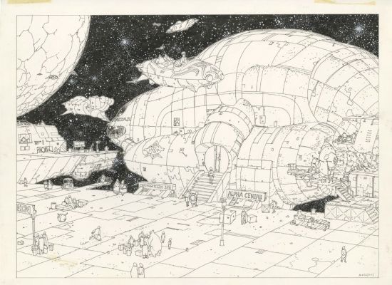 Jean Giraud (Moebius) | Last Train to Alpha Centauri, 1983 | Philippe Labaune Gallery
