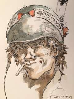 Hermann | Hermann - Dessin original en couleur - Kurdy Malloy | Catawiki