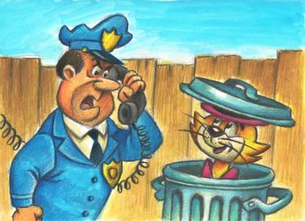Joan Vizcarra | Top Cat & Officer Dibble’s Phone Call - Original Drawing - Joan Vizcarra - Pencil Art - Original Artwork | Catawiki