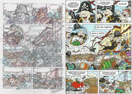 Sune Troelstrup, Millet | Donald Duck - "The Pirates are Coming" - D/D 2003-031 - page 9 - Signed Original Comic Page by Millet (2005) | Catawiki