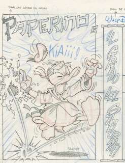 Julian Jordan | Paperino I PM 155-2 - "Paperino e il grido del samurai" - Signed Original comic page by Julian Jordan - 40 x 26 cm - (1993) | Catawiki