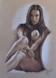 Denis Prenzel | Denis Prenzel - Original drawing - Pin-up - Amela - Size: 30 x 40 cm. - (2022) | Catawiki