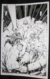 Art Adams - Champions #3 variant cover - hulk, spider-man, nova, cyclops, & more - la - 2016 signed