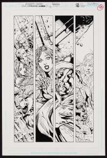 Original Art from JSA 80-Page Giant (2010) #1 Page 33 Pencils by Roberto Castro, Inks by John Floyd | mycomicshop.com