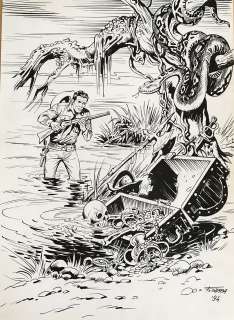 Francesco Gamba - Original illustration for Tex. Cm. 25x35. Ink. Mint