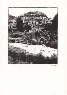 Frédéric Pajak | Sans titre, 42 - Encre de Chine, plume et pinceau sur papier | Huberty Breyne Gallery