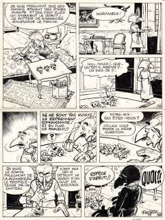 Deliège | Les Krostons, La vie de Château, planche originale à l’encre de chine pour cet album paru en 1982 chez Dupuis. | Septimus