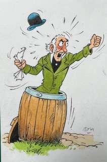 Ron Van Riet | Robert en Bertrand - Ron van Riet - originele tekening in kleur - Agent 17 (2021) | Catawiki