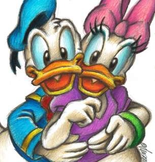 Joan Vizcarra | Donald Duck and Daisy In Love - Original Drawing - Joan Vizcarra - Pencil Art - Original Artwork | Catawiki