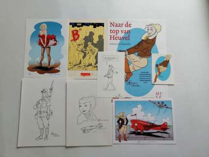 Eric Heuvel | January Jones - 3x originele tekening / 3x ex-libris, poster, briefkaart. - EO - (1995/2013) | Catawiki