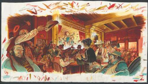 Xavier Fourquemin - Illustration originale - saloon