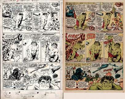 Marie Severin - not brand echh #3 p 2 (large art hulk spoof battle pg! ) 1967