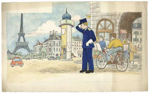 Shinji Nagashima Hand-drawn Color Illustration Paris | Mandarake (Big Web)