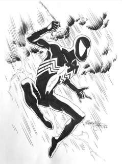 Bob McLeod | Amazing Spider-Man - Spider-Man Black Suit by Bob McLeod - Marvel Artist Kraven’s Last Hunt / Spider-Man / X-Men … - Exemplaire unique | Catawiki