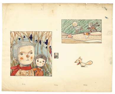 Shinji Nagashima Hand-Drawn Color Illustration "Boy And Girl" | Mandarake (Big Web)