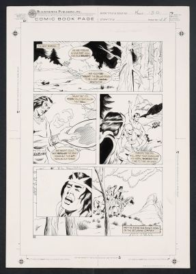 Aaron Lopresti | Original Art from Kull 3-D #1 (1989) Page 28 Pencils by Aaron Lopresti, Inks by Edgar Martiareno | mycomicshop.com (Buy It Now)