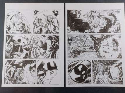 Roberto de Angelis | Nathan Never - Coppia di tavole "Scontro finale" - Page volante - Exemplaire unique - (2012) | Catawiki