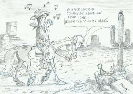 Bernat, Serrat | Bernat, Serrat - Original drawing - Lucky Luke - I’m a poor lonesome cowboy | Catawiki