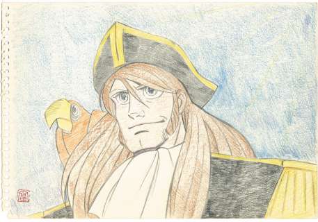 Kazuo Tomisawa Hand-Drawn Color Illustration ’Treasure Island’ John Silver | Mandarake (Big Web)