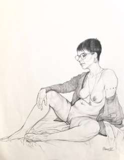 Riccardo Mannelli | Riccardo Mannelli - Ritratto dal vero della modella “G.” per la mostra “Ammazzami” - Page volante - Exemplaire unique - (2019) | Catawiki