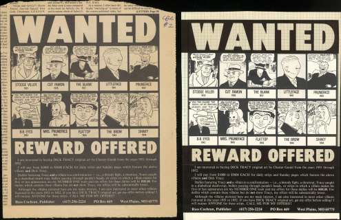 Gould- Dick Tracy- Proof, Production Piece and printed ad (6 pcs) | Russ Cochran