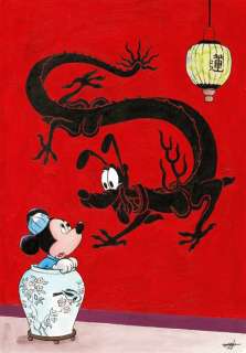 Jordi Juan | Mickey and Pluto Tribute To Hergé - Original Painting - Jordi Juan Pujol - Signed - Watercolor Art - Original Artwork | Catawiki