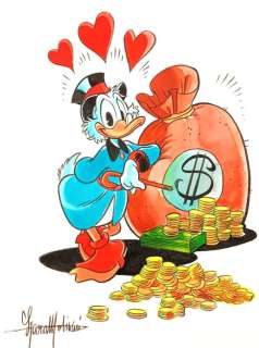 Lara Molinari | Lara Molinari - Illustrazione Originale "Zio Paperone: Il Grande Amore" - Firmata - Lara Molinari - Page volante | Catawiki