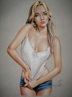 Sly | Sly - Original drawing in colour - Pin up art - Size: 31 x 41 cm. - (2023) | Catawiki