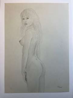 Daniel Grémi, Illustrateur Et Photographe. | Daniel Grémi - Original illustration “Femme érotique, au regard désireux” - Page volante - Exemplaire unique - (1960) | Catawiki