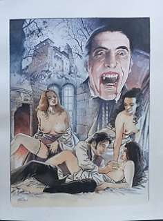 Luca Raimondo - Luca Raimondo - illustrazione originale "Sexy Horror Movie - Dracula" - Page volante - Exemplaire unique - (2021)
