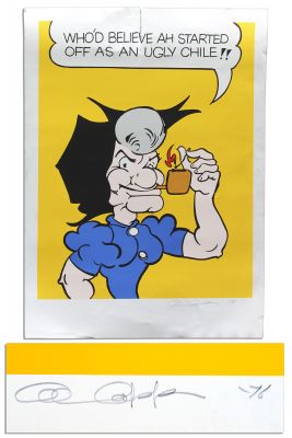 Large & Colorful ’’Li’l Abner’’ Artist Proof Featuring Mammy Yokum -- Signed ’’Al Capp ’76’’ -- 36’’ x 50’’ -- 8’’ Closed Tear, Else Very Good -- From the Al Capp Estate | Nate Sanders