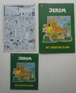Studio Vandersteen | Jerom 14 - Het vergeten eiland met originele pagina (p.28 - eindplaat) + gesigneerde map - Broché - EO - (2009) | Catawiki