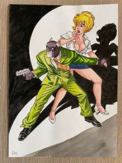 Gürsel, Gürcan | Gürsel, Gürcan - Dessin original couleur - Hommage à Guarnido et Walthéry | Catawiki