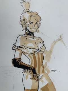 Meynet, Félix | Meynet, Félix - Dessin original préliminaire - Mirabelle au Moulin Rouge | Catawiki